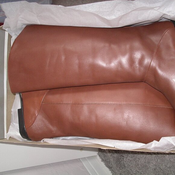 Vintage 100% leather saddle brown women's knee-high equestrian boots size 8.5 - Picture 11 of 14